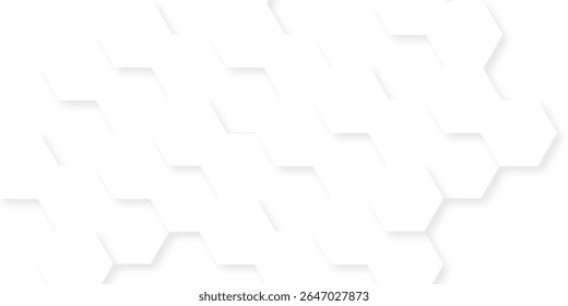 Honeycomb patterned wood panels in hexagonal shape background. Abstract white hexagon concept background. vector banner design. Hexagons pattern. 