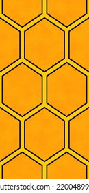 Honeycomb In A Special Illustration In Golden Yellow Shades For A Natural Dessert And For The Traditional Holiday Meal Of The Jewish New Year