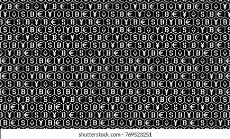 Honeycombs Crypto Currency Texture Pattern.