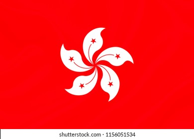 Hong Kong Fabric Flag Waving,3D Illustration