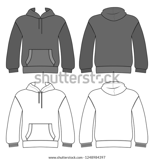 Hoodie Man Template Front Back Views Stock Illustration 1248984397 ...