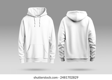 Hoodie white jacket mockup. White hoodie front and back mockup blank white hoodie template mockup. - Powered by Shutterstock