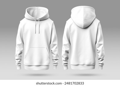 Hoodie white jacket mockup. White hoodie front and back mockup blank white hoodie template mockup. - Powered by Shutterstock