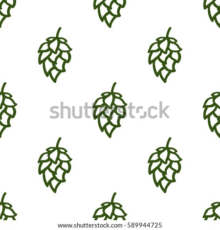Hop beer seamless pattern background set