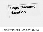 Hope Diamond donation - current breaking daily news story communication copy newspaper headline article title in UK 1958 pencil sketch