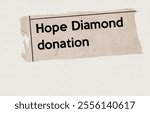 Hope Diamond donation - current breaking daily news story communication copy newspaper headline article title in UK 1958 in sepia