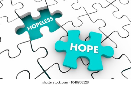 Hope For The Hopeless Puzzle Piece 3d Illustration
