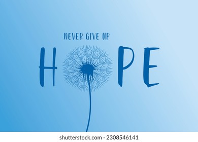 hope typography with dandelion on blue sky background - Powered by Shutterstock