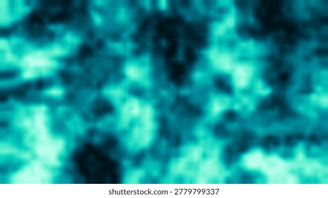 A horizontal abstract texture with glowing turquoise and deep blue cloudlike forms blends across the center. Soft gradients and blurred edges create a moody, fluid appearance.