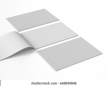 horizontal brochure or book. 3D rendering