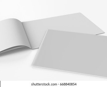 Horizontal Brochure Or Book. 3D Rendering