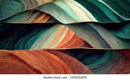 Horizontal Colorful Abstract Wave With Peru Firebrick Illustration Design Art