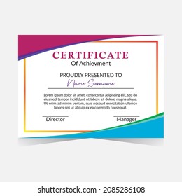 Horizontal Creative Certificate Template Design