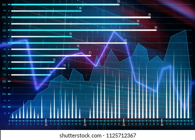 Horizontal Lines Graphs Showing Financial Chart Stock Illustration ...