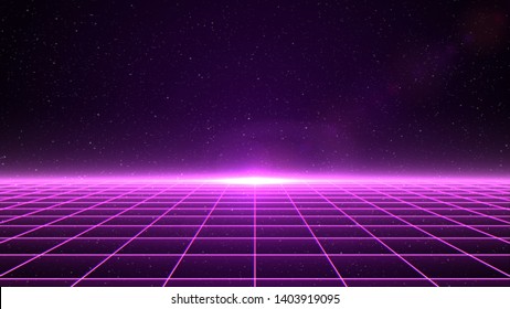 Horizontal Matrix Grid Space Stars Background Stock Illustration ...