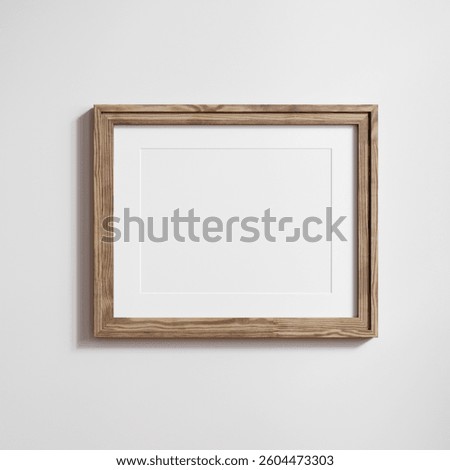 Horizontal mockup poster frame close up, 3x4 paper ratio with passepartout, 3d render