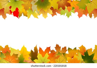 Horizontal Seamless Pattern Autumn Leaves Vector Stock Vector (Royalty ...