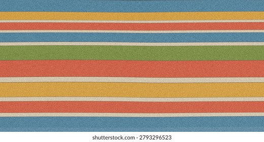 Horizontal striped pattern with yellow red green and blue bands stripes multi colored colored linear parallel