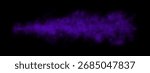 Horizontal violet, purple smoke cloud with realistic texture on transparent background, resembling toxic gas, vapor emission or chemical explosion, ideal for compositing, overlays and visual effects