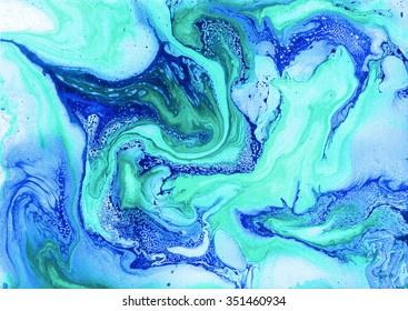 水平の壁紙 青と青の波 液体ペイント 大理石のテクスチャー のイラスト素材 Shutterstock