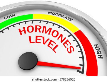 hormones level to maximum conceptual meter, 3d rendering
