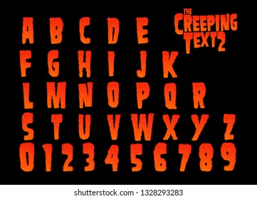 Horror Alphabet red and yellow- 3D Illustration
