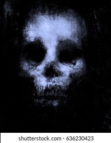 Horror Skull, Horror Background For Halloween Concept And Movie Poster Project. Scary Wallpaper.