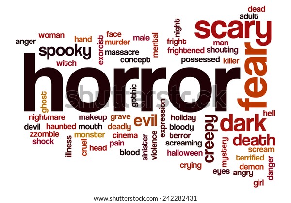 Horror Word Cloud Concept Fear Scary Stock Illustration 242282431