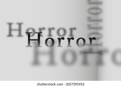 Horror Word In Faded Shadow Font Typography Illustration