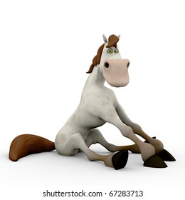 Horse Cartoon Sitting