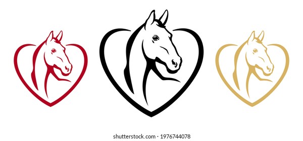 Horse Head in Heart contour
