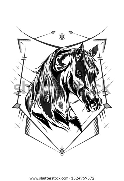 Horse Illustration Line Art Horse Silhouette Stock Illustration ...