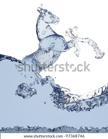 horse of liquid made in 3D graphics