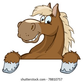 Horse Mascot Cartoon Head
