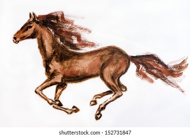 553 Horse runs watercolor painting Images, Stock Photos & Vectors ...