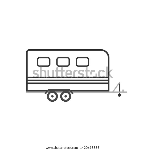 Horse trailer icon. Clipart image isolated on\
white background