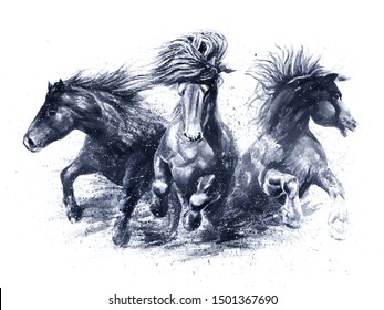 553 Horse runs watercolor painting Images, Stock Photos & Vectors ...