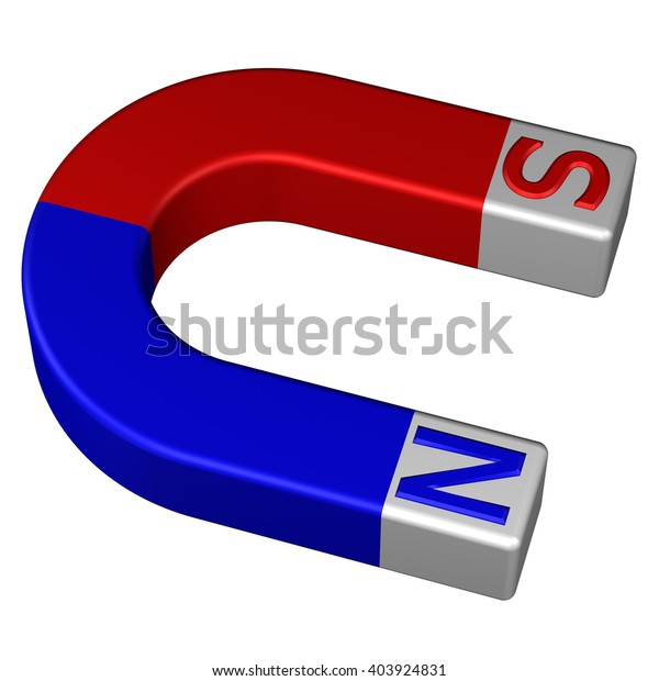 Horseshoe Permanent Magnet Isolated On White Stock Illustration 403924831