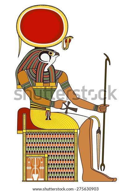 ホルス エジプトの古代の象徴 古代エジプトの神々の孤立した姿 のイラスト素材
