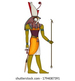 Horus.Egyptian ancient symbol.Religion icon.Egypt deiteis.Culture.Design element.