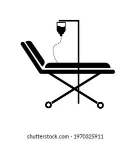 Hospital Bed Icon On White Background