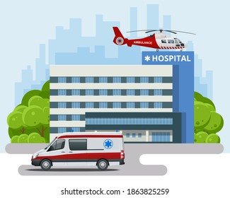 City Hospital Building Ambulance Health Medicine Stock Illustration ...