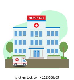 Hospital Building Flat Illustration Stock Illustration 1823568665 ...