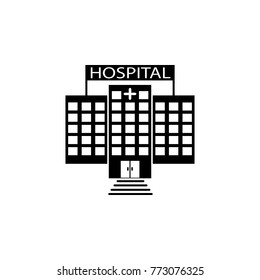 Hospital Building Front Silhouette Icon Medicine Stock Illustration ...