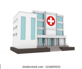 Hospital Building Isolated. 3D Rendering