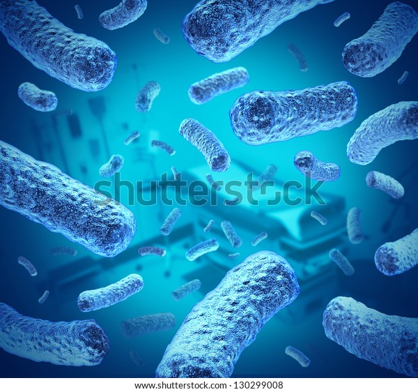 Hospital Germs Bacteria Bacterium Cells Floating Stock Illustration ...