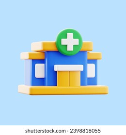 hospital modern building health treatment center medical 3d icon illustration render design - Powered by Shutterstock