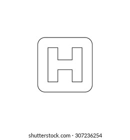 Hospital Outline Black Simple Symbol Stock Illustration 307236254 ...