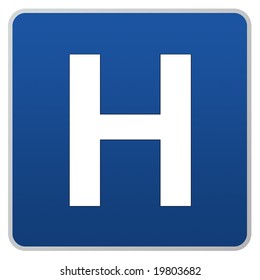 Hospital road sign