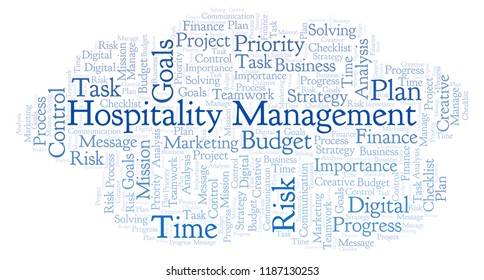 Hospitality Management Word Cloud, Made With Text Only.